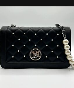 Badgley Mischka Black Quilted Crossbody with Pearls NWT/NIB